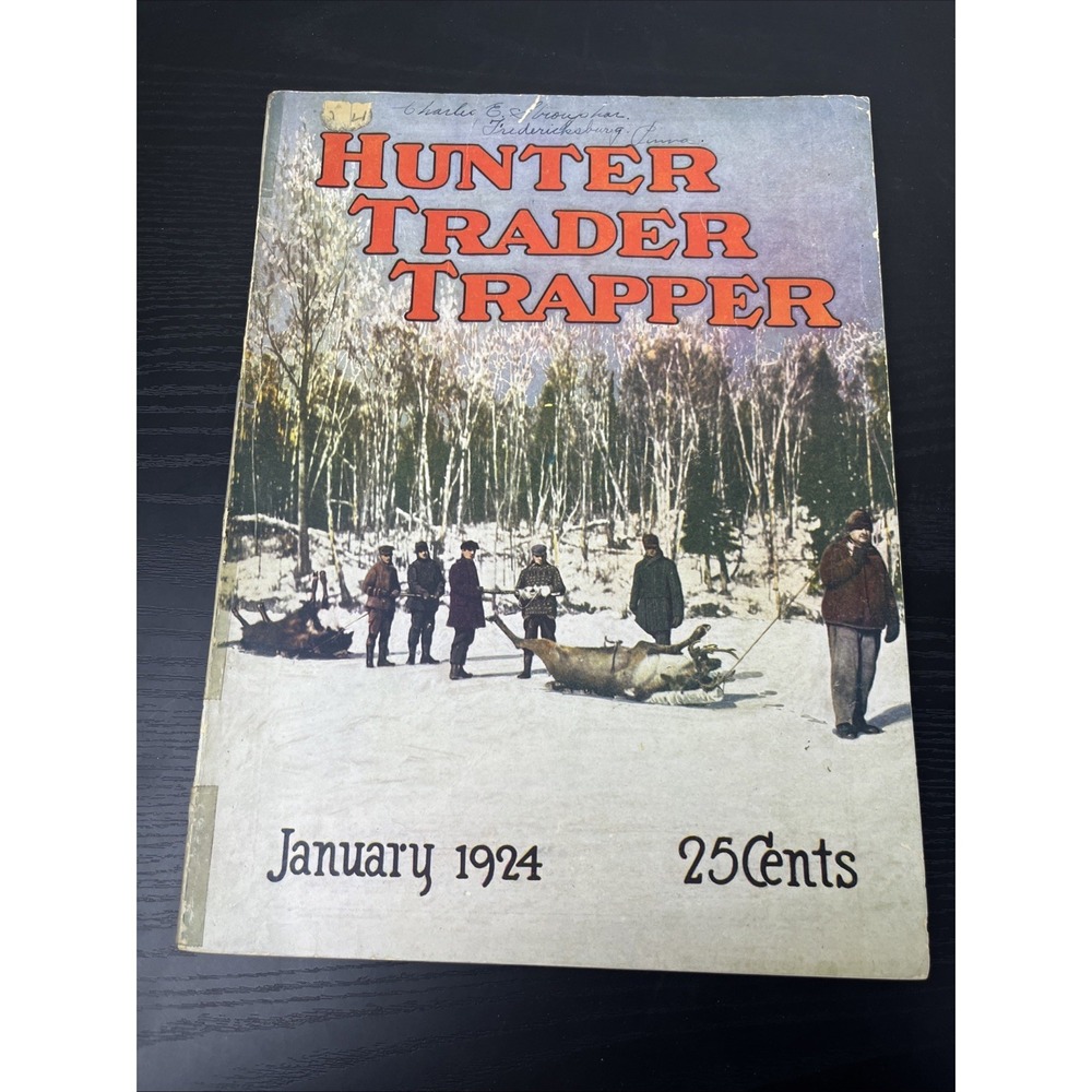 Hunter Trader Trapper January 1924 Vintage Hunting Trapping Magazine Antique